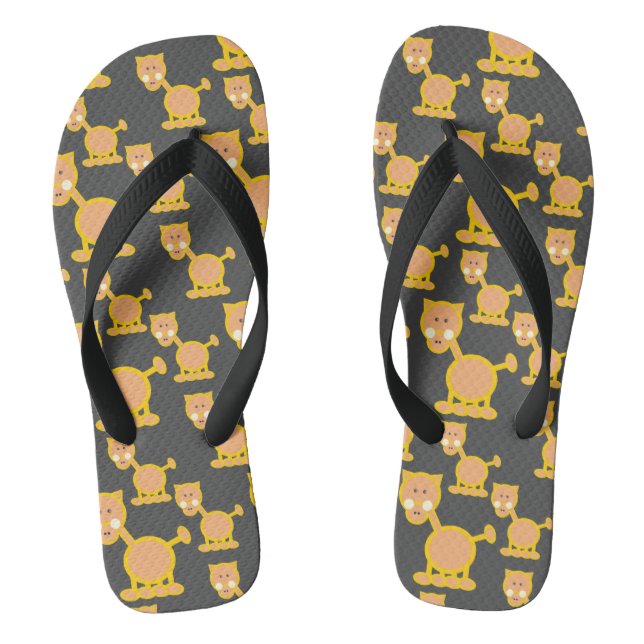 funny cat flip flops (Footbed)