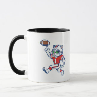 Funny Cat Football Player Mug