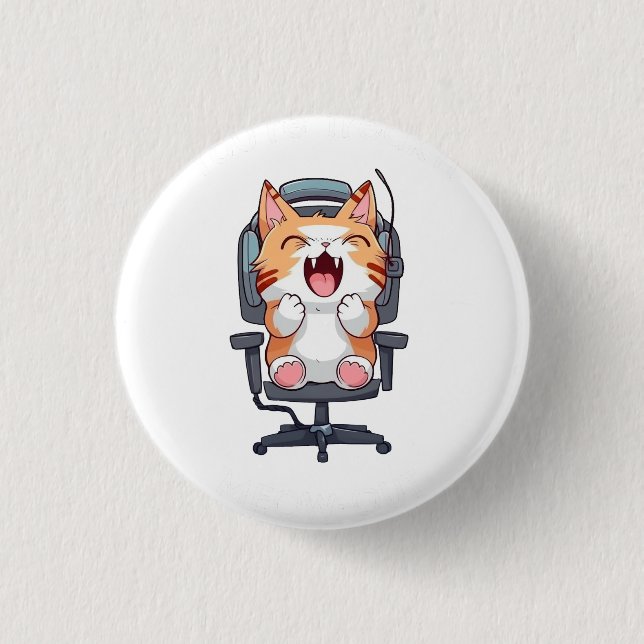 Funny Cat Freak'n Meow Out 1 Inch Round Button (Front)