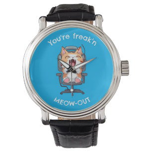 Funny Cat Freak'n Meow Out Watch