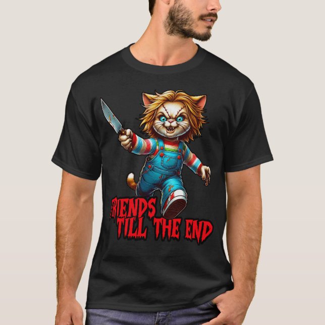 Funny Cat Friends Till The End T-Shirt (Front)