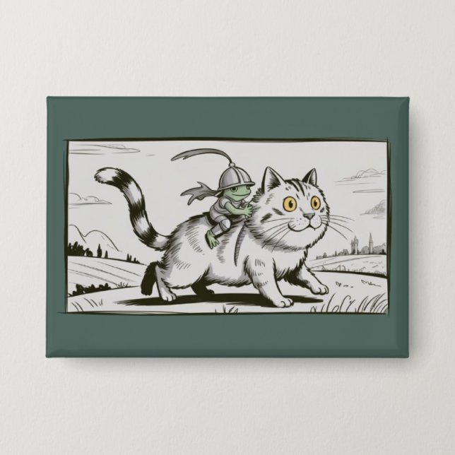 Funny Cat Frog Meme Medieval Vintage  (Front)