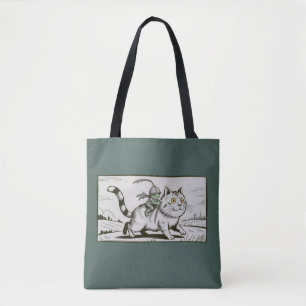Funny Cat Frog Meme Medieval Vintage Tote Bag