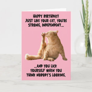 Funny Cat fuit son pied Carte de voeux d'anniversa