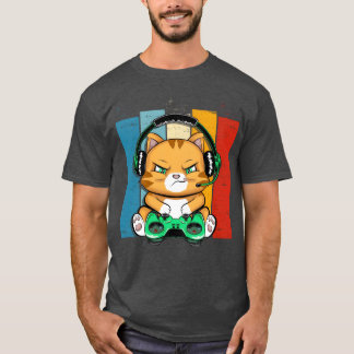 Funny Cat Gaming Cat Lover Kawaii Video Games vint T-Shirt