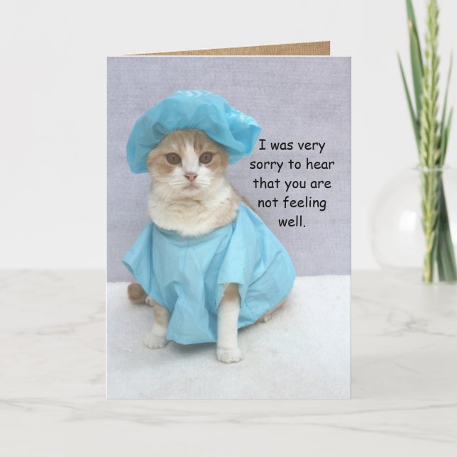 Funny Cat Get Well Card (Front)