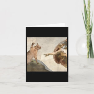 Funny Cat God Creation Of Adam Meme Jesus Card
