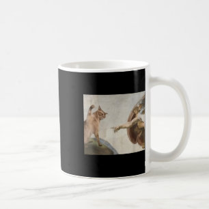 Funny Cat God Creation Of Adam Meme Michelangelo J Coffee Mug