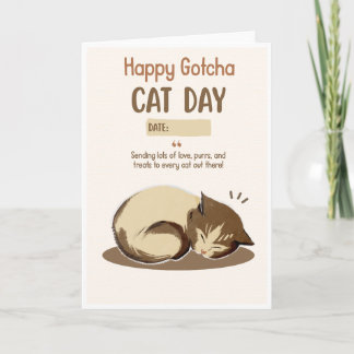 Funny Cat Gotcha Day Card, Cat Adoption Card
