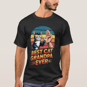 Funny Cat Grandpa Best Cat Grandpa Ever Fist Bump T-Shirt