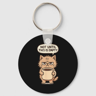 Funny Cat Grumpy Coffee Lover Not Morning Person S Keychain