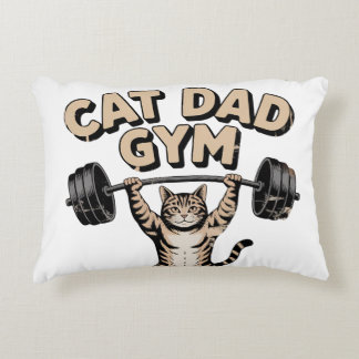 Funny Cat Gym for Dad Accent Pillow
