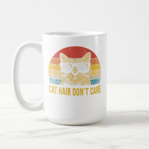 Funny Cat Hair Don't Care Card for Cat Lovers Coffee Mug