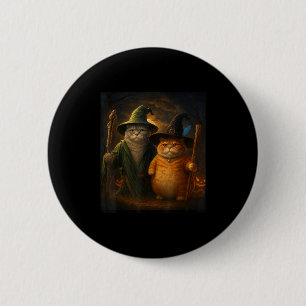 Funny Cat Halloween Cat Meme Wizard Cat Weird Cute 2 Inch Round Button