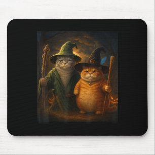 Funny Cat Halloween Cat Meme Wizard Cat Weird Cute Mouse Pad