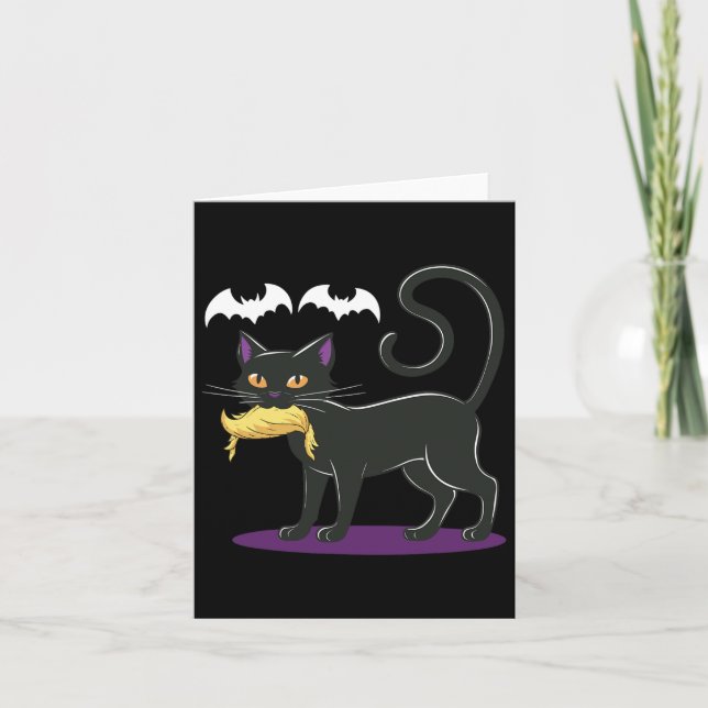 Funny Cat Halloween Voting Election Usa  Card (Front)