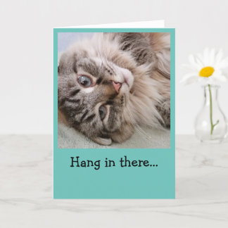 Funny Cat- Hang in there Card