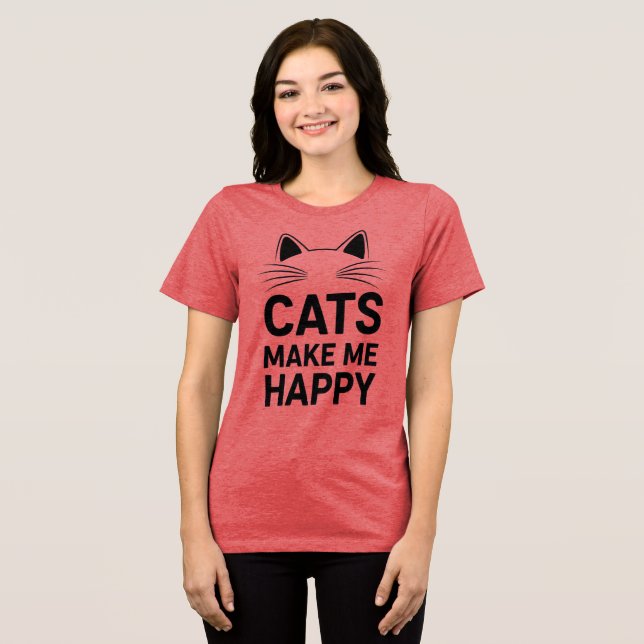 Funny Cat Hanging Tri-Blend Shirt (Front Full)