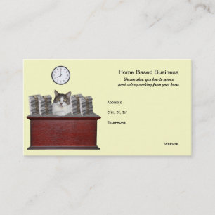 Funny Cat Home Based Business Card