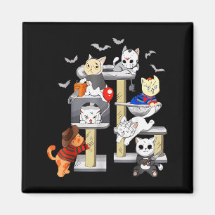 Funny Cat Horror Movies Cute Halloween Cat Lovers  Magnet