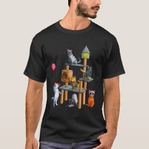 Funny Cat Horror Movies Cute Halloween For Cat Kit T-Shirt