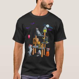 Funny Cat Horror Movies Cute Halloween for Cat Kit T-Shirt