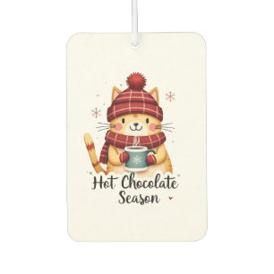 Funny Cat Hot Choco Season Merry Christmas Mom Dad Air Freshener