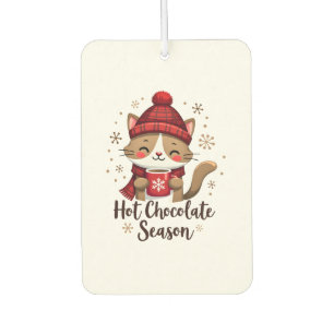 Funny Cat Hot Choco Season Merry Christmas Mom Dad Air Freshener