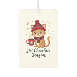 Funny Cat Hot Choco Season Merry Christmas Mom Dad Air Freshener
