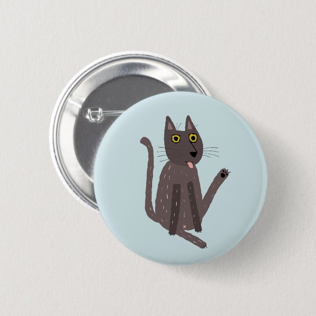 Funny Cat Humor 2 Inch Round Button (Front & Back)