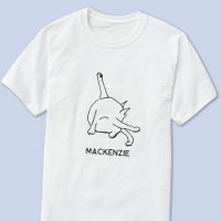 Funny Cat Humor Line Art Personalized Name