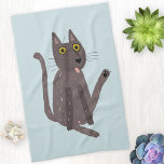 Funny Cat Humour Kitchen Towel<br><div class="desc">A funny cat washing.  Or maybe he's just doing yoga? Kiss him at your own risk!  Raise a smile from any animal lover.</div>