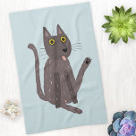 Funny Cat Humour Kitchen Towel<br><div class="desc">A funny cat washing. Or maybe he's just doing yoga? Kiss him at your own risk! Raise a smile from any animal lover.</div>