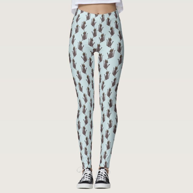 Funny Cat Humour Leggings (Front)