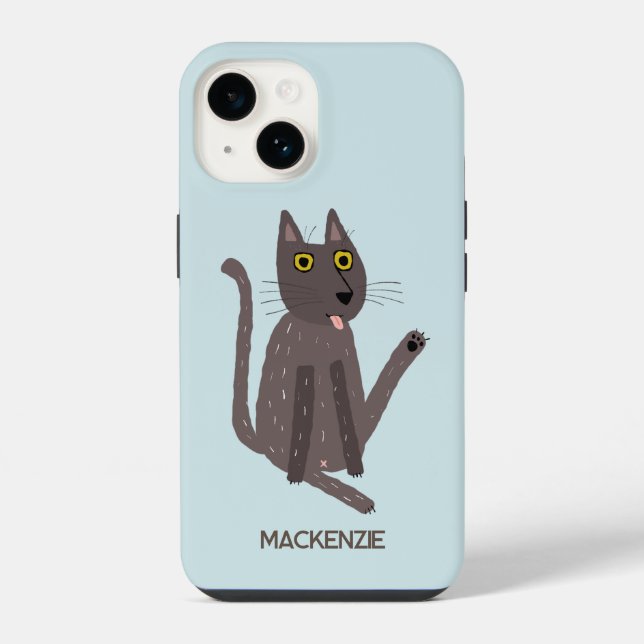 Funny Cat Humour Personalized iPhone Case (Back)