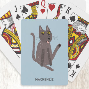 Funny Cat Humour Personalized Playing Cards