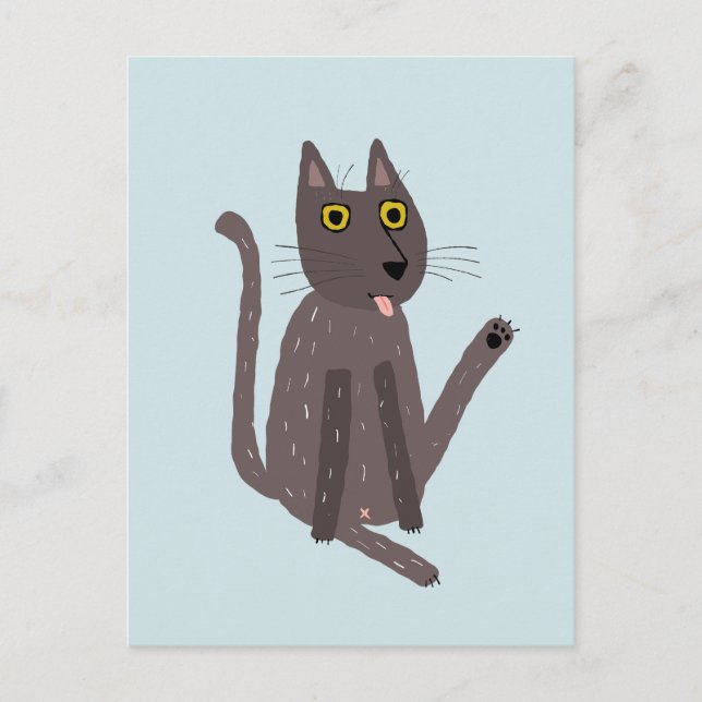 Funny Cat Humour Postcard (Front)