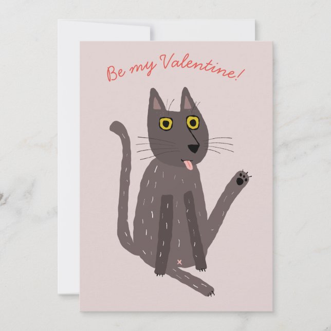 Funny Cat Humour Valentine's Holiday Card (Front)