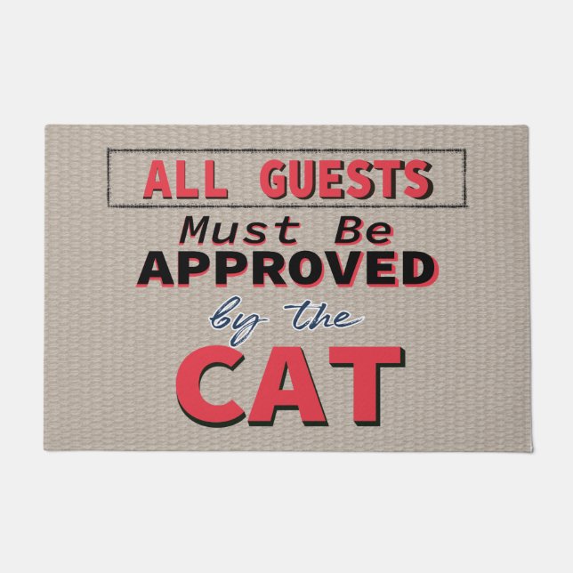 Funny Cat Humour Welcome Door Mat (Front)