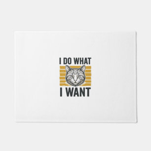 Funny Cat I Do What I Want Vintage Engraving Shirt Doormat