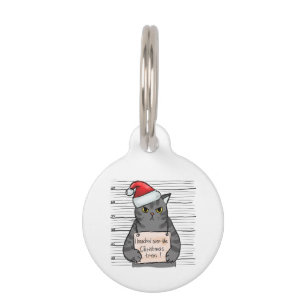 Funny Cat I Knocked Over Christmas Tree  Pet Tag