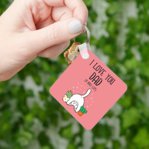 Funny Cat I Love You Dad A Hole Lot Keychain