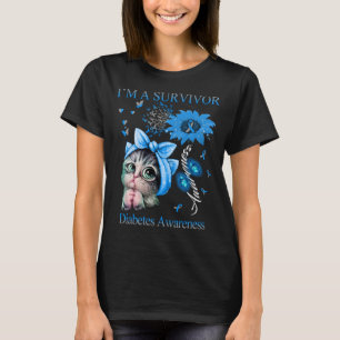 Funny Cat I’m A Survivor Diabetes Awareness T-Shirt