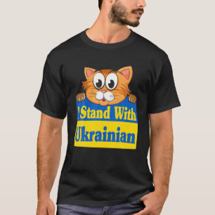Funny Cat I Stand With Ukrainian Dog Animal Cat Uk T-Shirt
