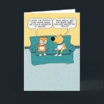 Funny Cat Ignoring Dog Birthday Card<br><div class="desc">This cute and funny cartoon birthday card features a cat who wants someone to ignore ... ignoring the fact that the dog would love to be ignored. They're made for each other! This is a great card for a cat lover or dog lover or a lover of both! Thanks for...</div>