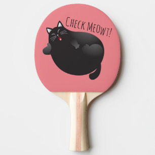 Funny cat illustration Check Meowt / Check me out Ping Pong Paddle