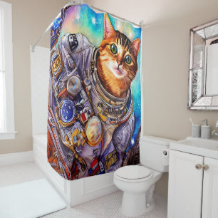 Funny Cat in Action Astronaut Cat