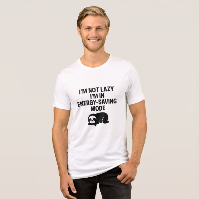 funny Cat in energy-saving-mode Tri-Blend Shirt (Front Full)