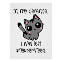 Funny Cat in My Defence I Was Left Unsupervised