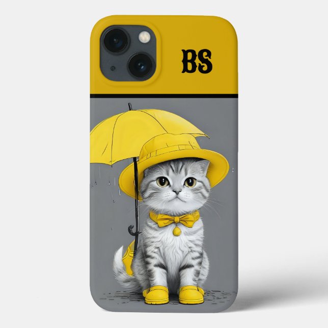 Funny Cat in Rain Boots – cat Humour Case-Mate iPhone Case (Back)